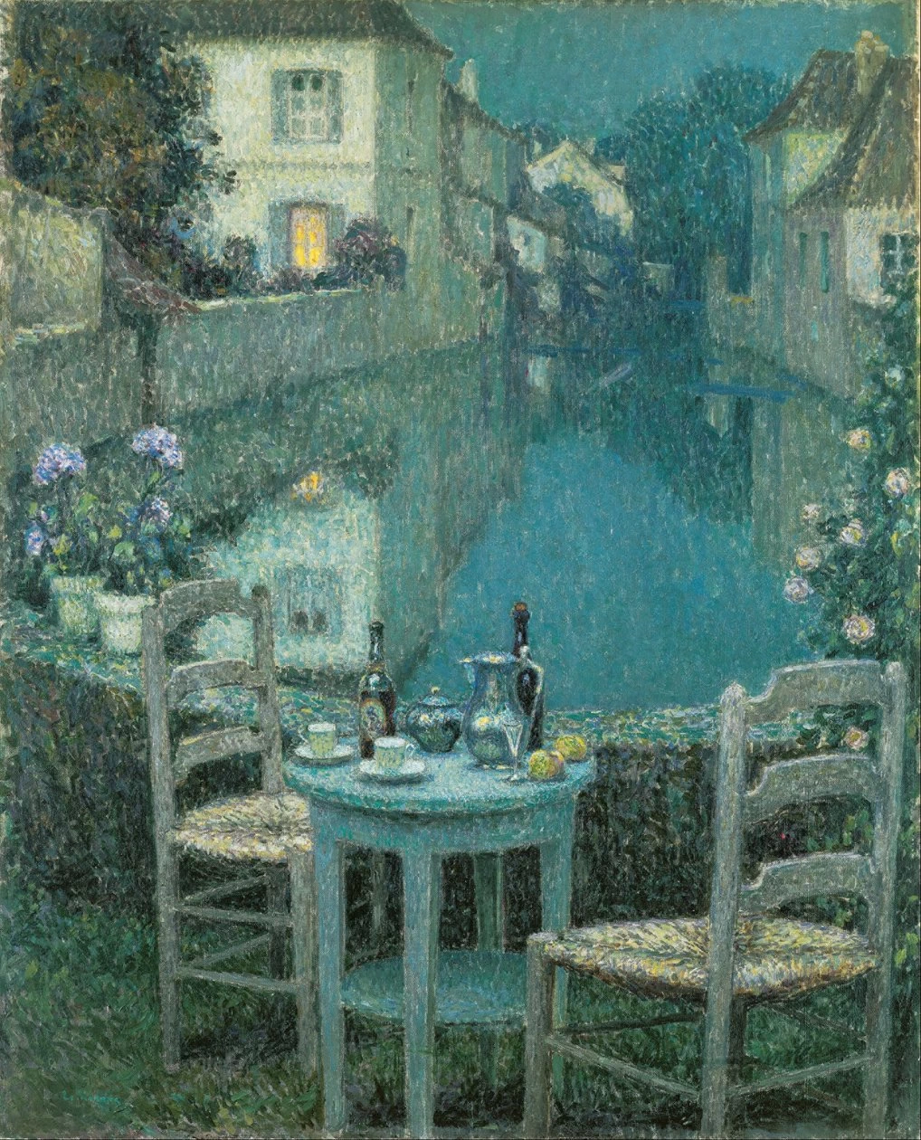 Henri Le Sidaner - Il tavolino al tramonto, Museo d'arte Ohara, Kurashiki